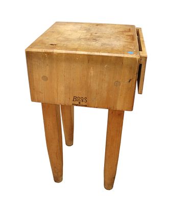 Nice size BOOS butcher block with knife holder, solid wood, structurally sound and in good