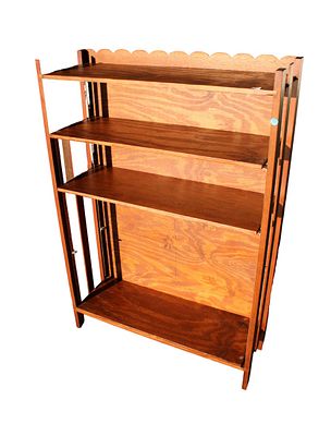 Arts & Crafts style 4 tier open front bookcase. Arts and Crafts style 4 tier open front bookcase