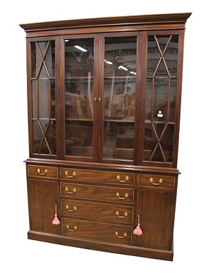 Henkel Harris Banded China Cabinet Buffet. Henkel Harris 2 piece china banded buffet, 6 drawer 2
