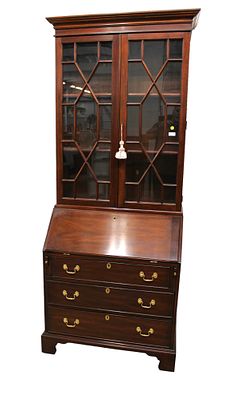 Henkel Harris 2pc Secretary Bookcase with Key. Nice Henkel Harris 2 pc. Secretary Bookcase