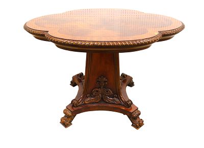Beautiful Maitland Smith Clover Top Center Table. Beautiful Maitland Smith burl mahogany and