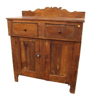 Antique Primitive Country Jelly Cupboard, in mixed woods, 2 door 2 drawer, structurally sound &.