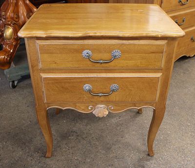 Ethan Allen Country French Night Stand. Ethan Allen 2 drawer solid maple night stand in the