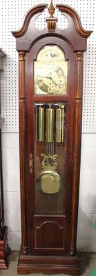 Ridgeway Mahogany Grandfather Clock. Ridgeway mahogany finish grandfather clock with weights and