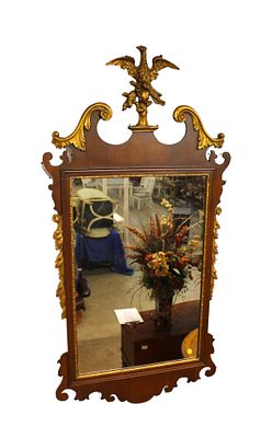 Nice federal style mahogany mirror with eagle top, in good shape, structurally sound, 27"w x