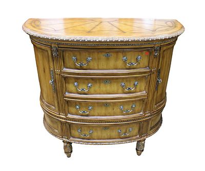 Marge Carson fantastic brandy board, like new condition, quality 4 drawer 2 door carved light walnut