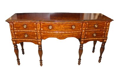 Beautiful Maitland Smith sideboard buffet, rosewood with shell inlay, 4 drawer. Beautiful 