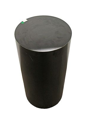 Modern design laminated cylinder pedestal in the black, in fair condition, 15"diameter x 30"h