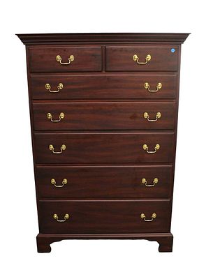 Beautiful Henkel Harris solid mahogany 7 drawer high chest in good condition approx. 38" w x