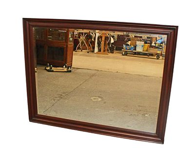 Henkel Harris solid mahogany bevel glass mirror approx. 45" w x 35" h