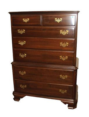 Nice Ethan Allen solid cherry 7 drawer high chest approx. 40" w x 20" d x 56" h