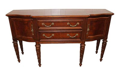 Stanley burl walnut and mahogany sideboard approx. 72" w x 21" d x 40" h