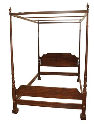 Vintage Ethan Allen solid cherry full size canopy bed in good condition approx. 57" w x 82" d x