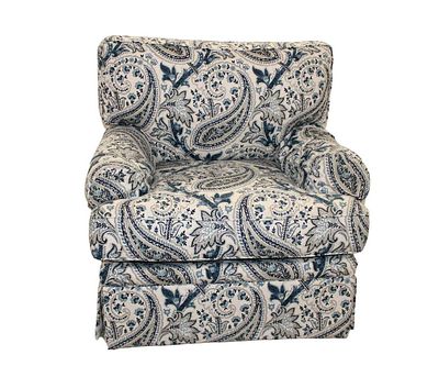 Taylor King upholstered decorator swivel club chair approx. 38" w x 38" d x 32" h seat height 20"