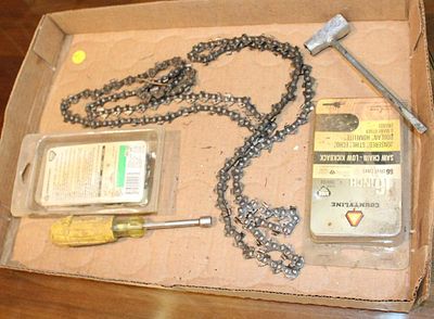 Chainsaw accessories including chains and wrench
