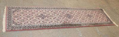 Hand made vintage runner rug approx. 31" x 124"