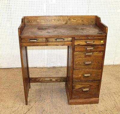 RARE antique multi drawer jeweler/watch maker work bench in the oak, nice condition. RARE