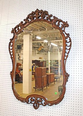 Fantastic carved antique French style mirror in original finish approx. 32" w x 48" h