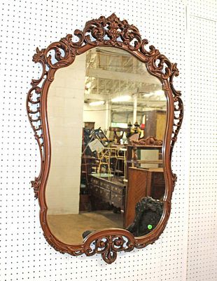 Fantastic carved antique French style mirror in original finish approx. 32" w x 48" h