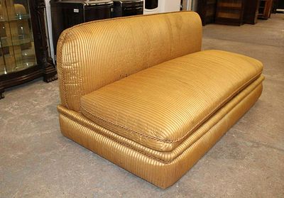 Vintage custom made retro style armless sofa. Vintage custom made retro style armless 
