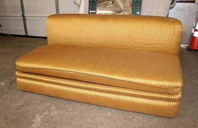 Vintage custom made retro style armless sofa. Vintage custom made retro style armless 