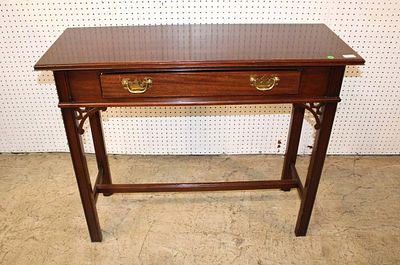 Councill Craftsman burl mahogany 1 drawer console table. Councill Craftsman burl mahogany 