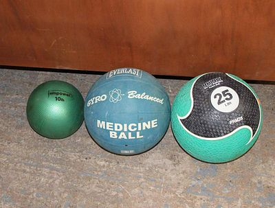 3 medicine balls 10, 15, 25lbs