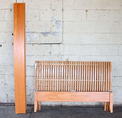 Contemporary full size bed with rails No Bolts. Contemporary full size bed with rails, NO bolts