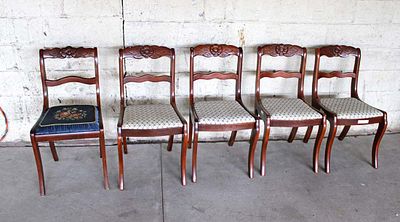 Set of 5 Tell City mahogany dining room chairs. Set of 5 vintage mahogany Tell City dining room