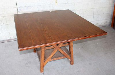 Contemporary oak breakfast table approx. 46" w x 46" d x 30" h Condition: message or call with