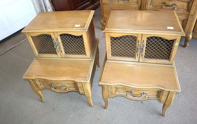 Vintage PR Vanleigh FR Provincial nightstands. Vintage Pair of Vanleigh French provincial step