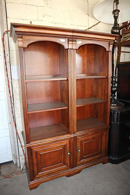 2 part mahogany open front bookcase approx. 54" w x 17" d x 78" h