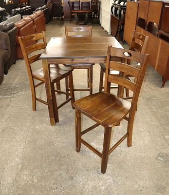 Ashley Signature Series 5pc mahogany pub set, table has some rub marks on edges approx. Table: