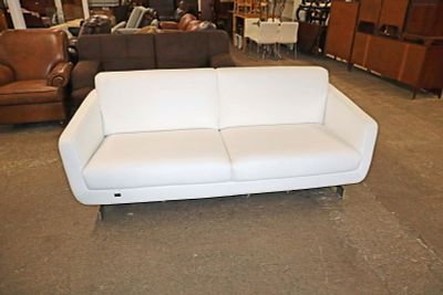Beautiful ultra modern white leather 2 tone sofa. Beautiful ultra modern white leather 2 tone