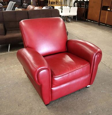 Red Leather club chair. Red leather club chair approx. 38" w x 36" d x 37" h seat height 18" h