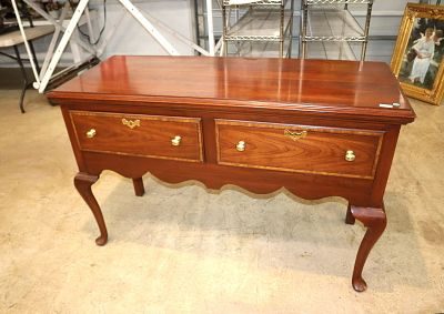 Henkel Harris solid cherry brandy board. Henkel Harris solid cherry 2 drawer brandy board, top