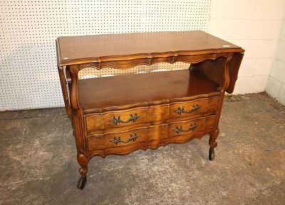 Thomasville FR provincial drop side serving cart. Thomasville French provincial style drop side