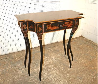 6 leg decorator console manner of Maitland Smith approx. 37" w x 19" d x 36" h