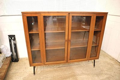 MCM Danish walnut bookcase style cabinet. Mid century modern Danish walnut bookcase style
