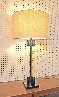 Working modern design industrial style lamp approx. 16" diameter x 32" h