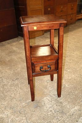 Solid mahogany 1 drawer stand approx. 13" w x 13" d x 30" h