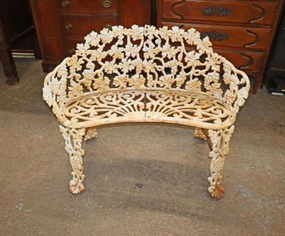 Fancy vintage cast iron garden bench approx. 40" w x 20" d x 30" h