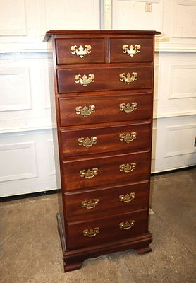 Solid cherry bracket foot lingerie chest. Solid cherry bracket foot 7 drawer lingerie chest 