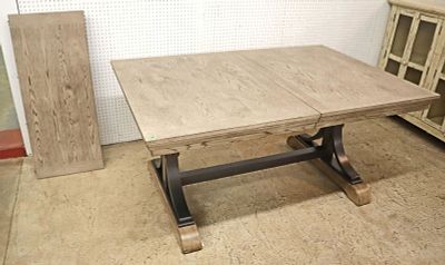 New Round Hill dining room table 1 leaf. New Round Hill dining room table and 1 leaf in the