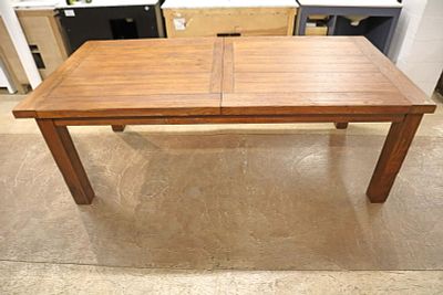 Emerald Home brown butterfly leaf DR table. Emerald Home brown butterfly leaf dining room table