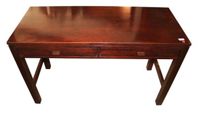 Stickley black cherry modern design desk. Nice size Stickley solid black cherry 2 drawer modern 