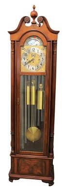 Herschede cherry finish 9 tube grandfather clock. Nice Herschede cherry finish 9 tube 