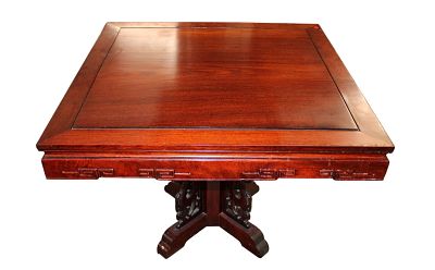 Chinese Chippendale Asian rosewood breakfast table. Nice Chinese Chippendale solid Asian 