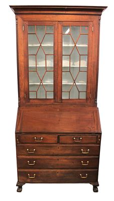 Antique mahogany secretary bookcase ca.1820-1840's. Antique mahogany 2 piece secretary bookcase 