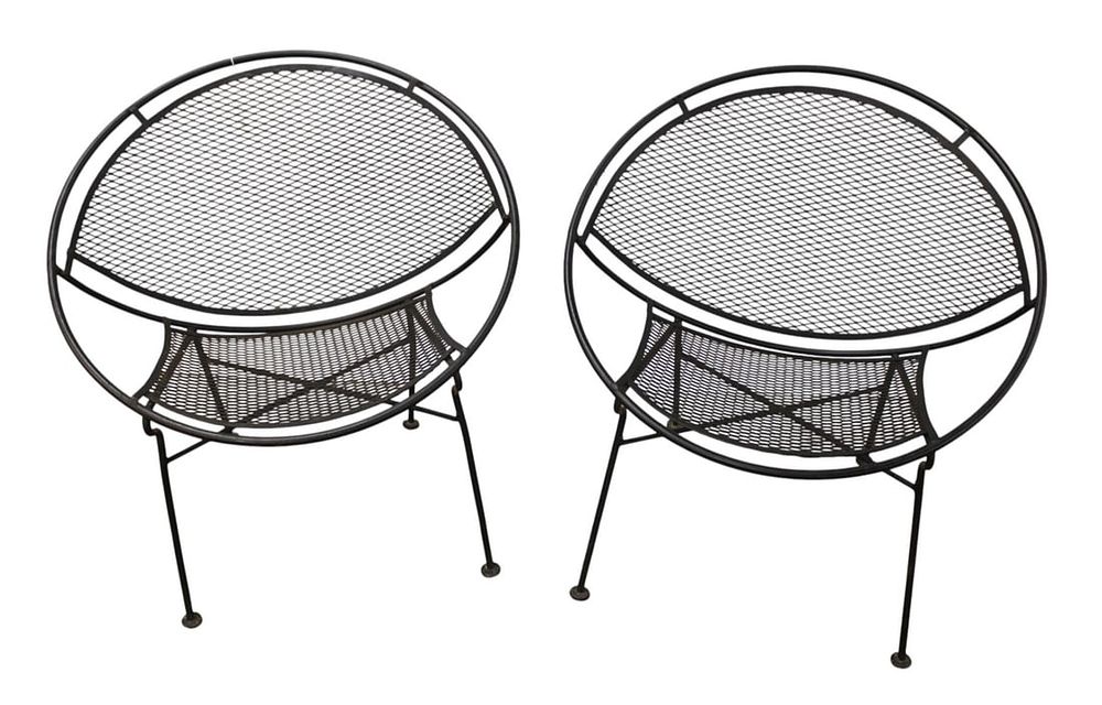 Pr Salterini Maurizio Tempestini MCM iron radar chairs. Pair Salterini Maurizio Tempestini mid 